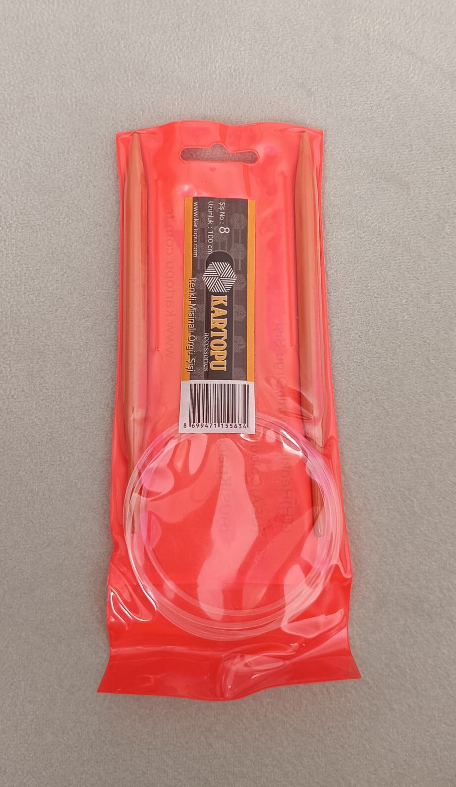 Kartopu Renkli Misinalı Örgü Şişi 100 cm 8 mm