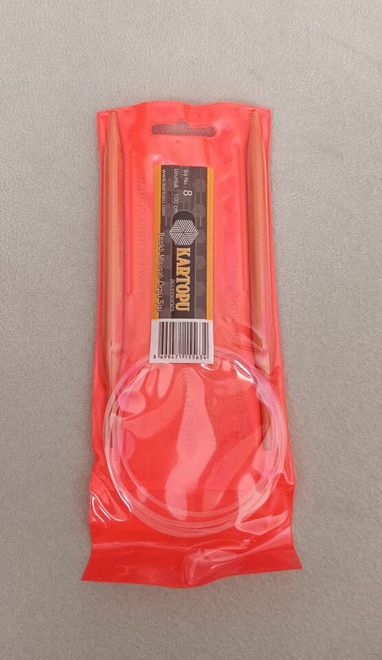 Kartopu Renkli Misinalı Örgü Şişi 100 cm 8 mm