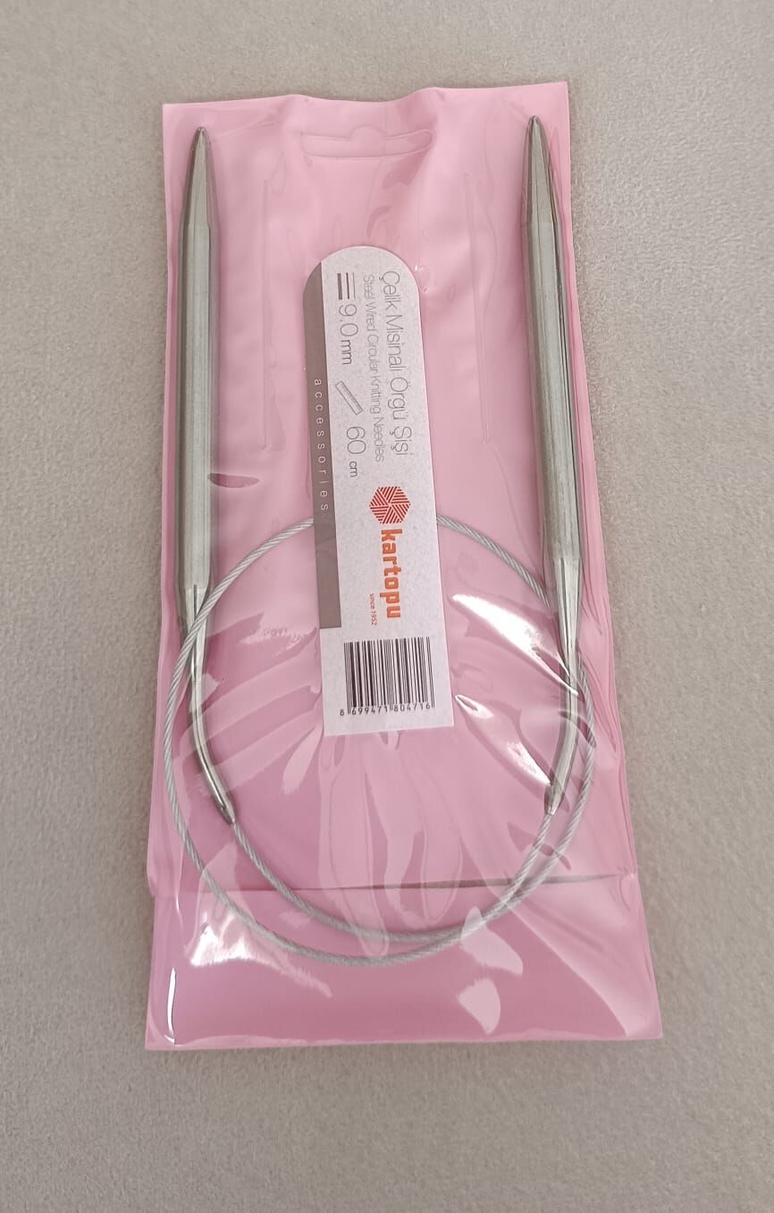Kartopu Çelik Misinalı Örgü Şişi 60 cm 8 mm
