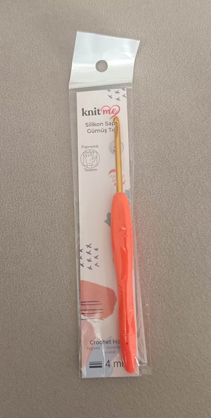 Knit Me Silikon Saplı Gümüş Tığ 4 mm