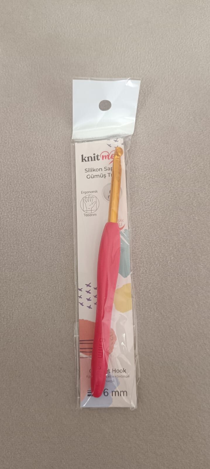 Knit Me Silikon Saplı Gümüş Tığ 6 mm