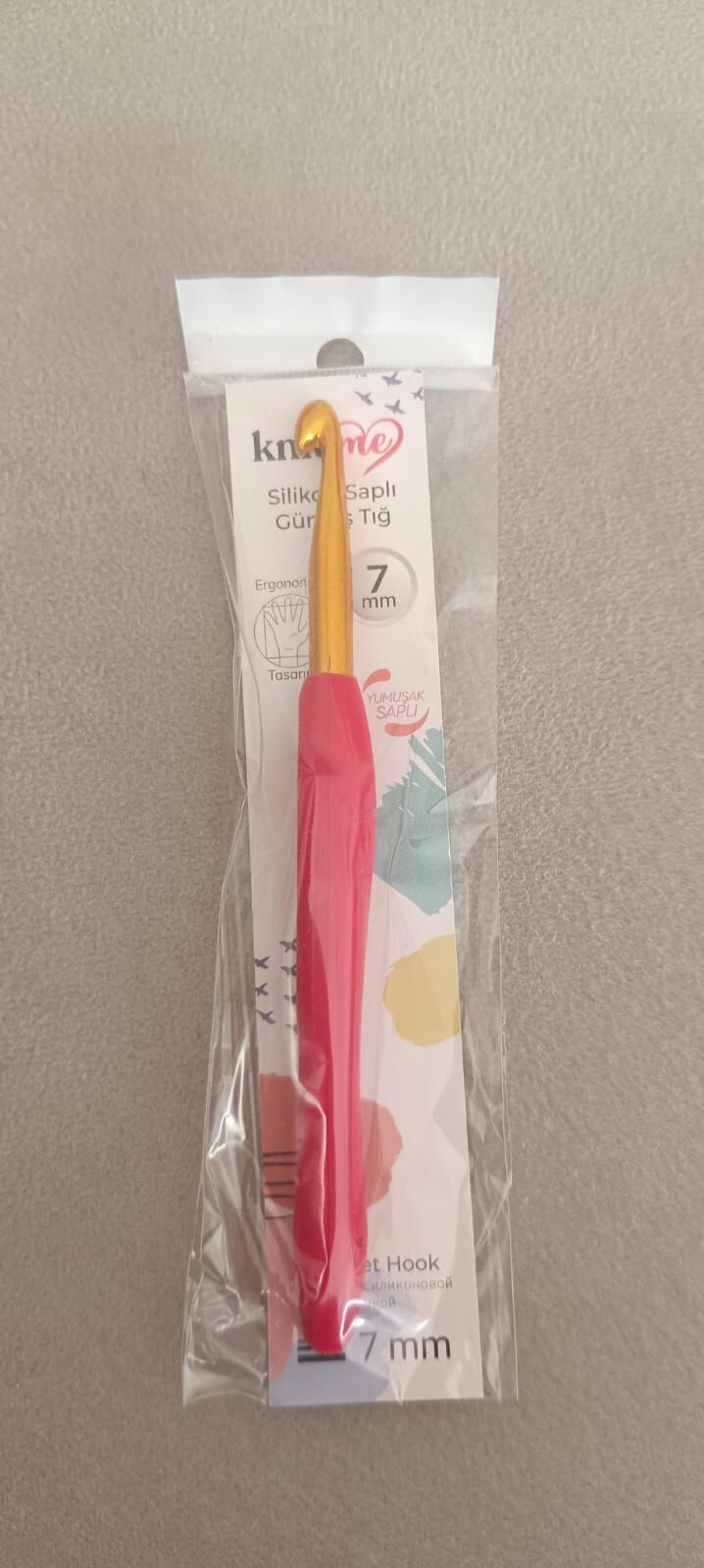 Knit Me Silikon Saplı Gümüş Tığ 7 mm