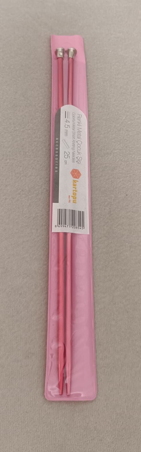 Kartopu Renkli Metal Çocuk Şişi 25 cm 3 mm - Kırmızı