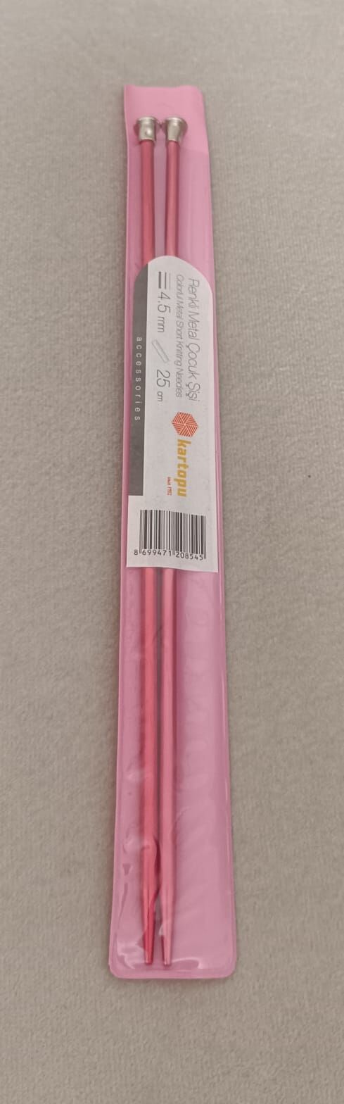 Kartopu Renkli Metal Çocuk Şişi 25 cm 8 mm - Kırmızı