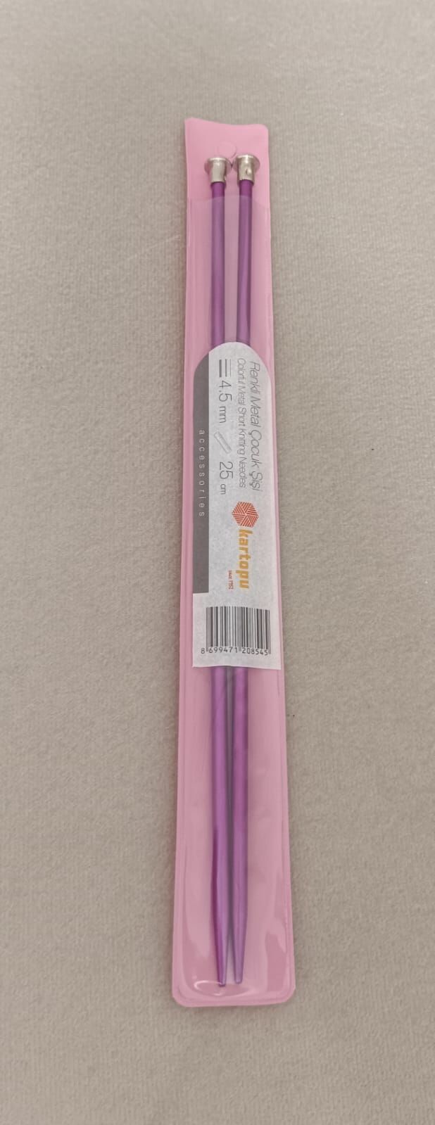 Kartopu Renkli Metal Çocuk Şişi 25 cm 3 mm - Mor