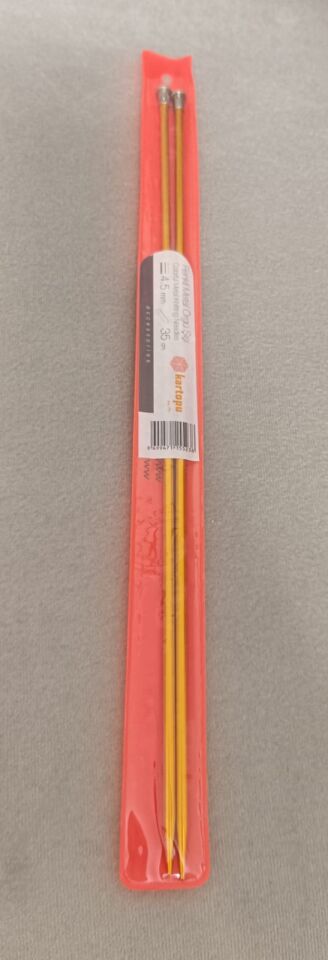 Kartopu Renkli Metal Örgü Şişi 35 cm 4,5 mm - Altın