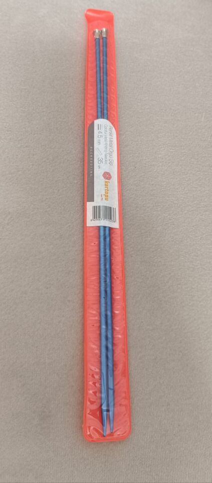 Kartopu Renkli Metal Örgü Şişi 35 cm 9 mm - Mavi