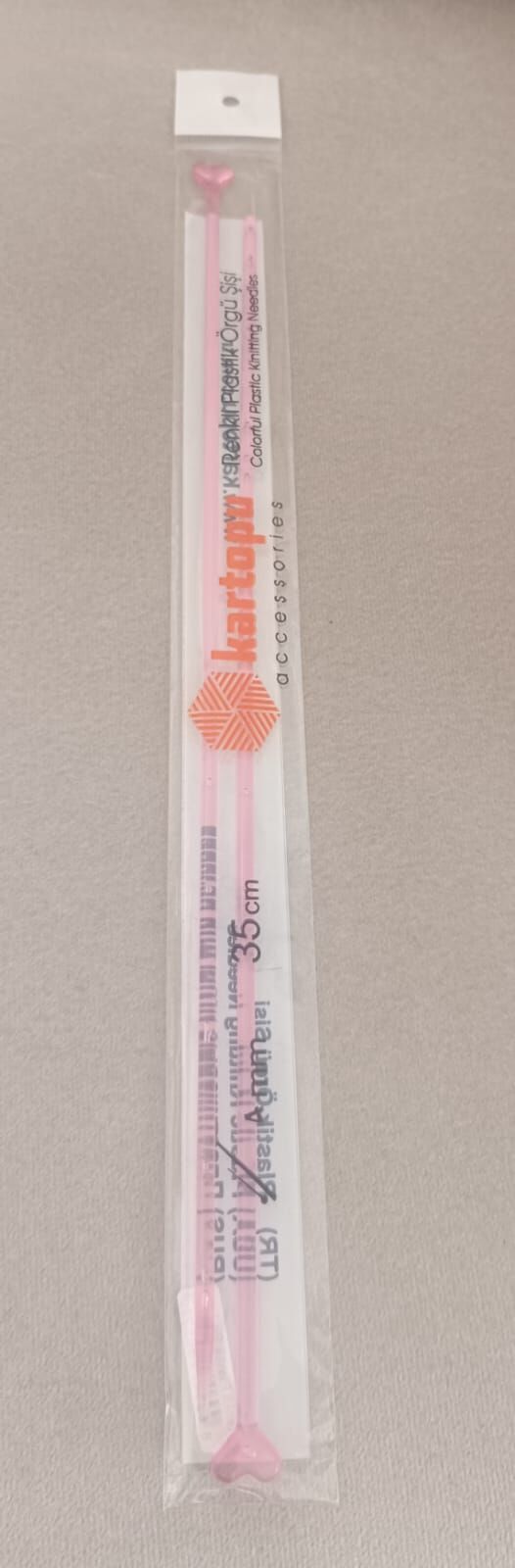 Kartopu Renkli Plastik Şiş 35 cm 6 mm - Pembe