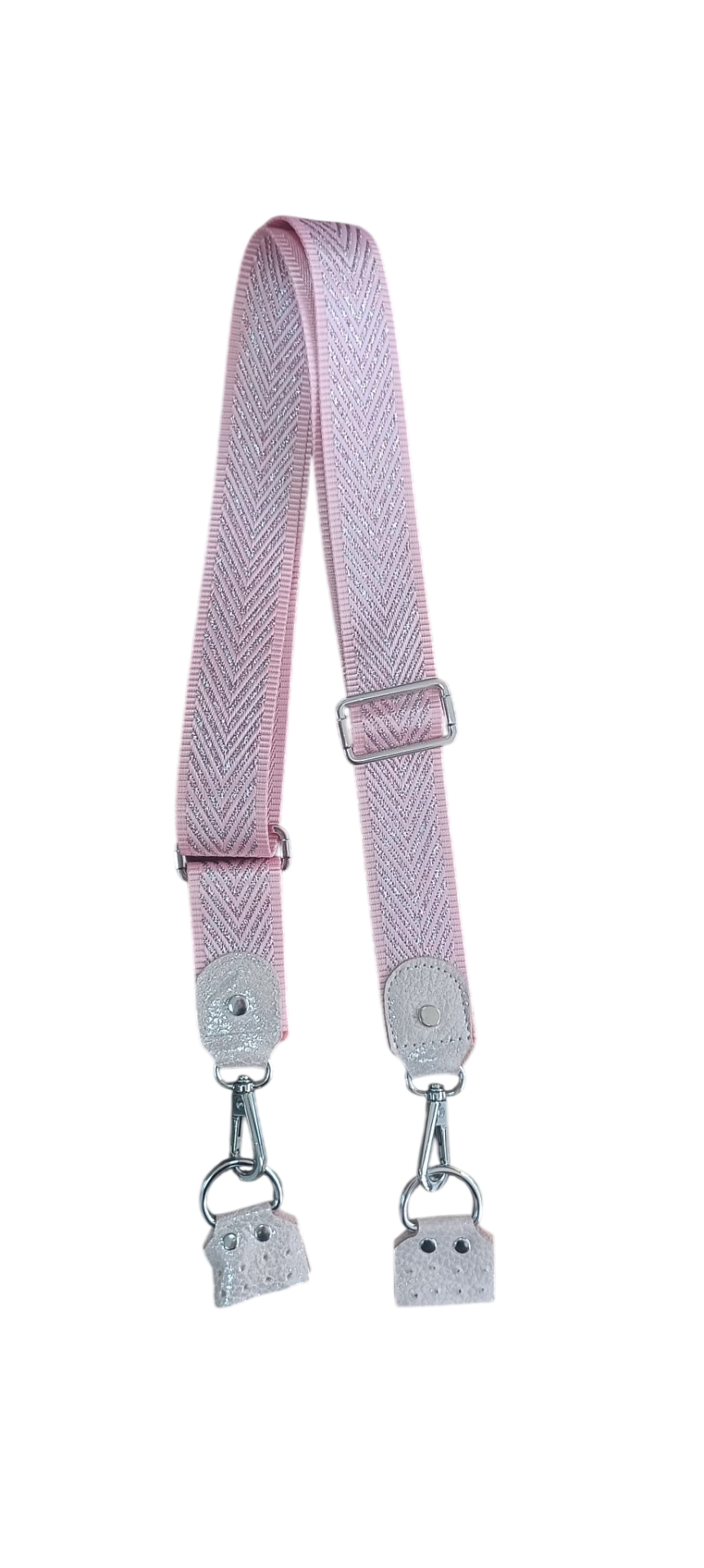 Knit Me Freebag Simli Çanta Askısı 135 cm x 4 cm Pembe